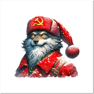 communist wolf santa claus Posters and Art